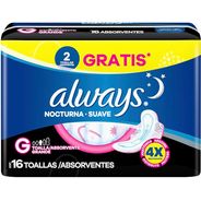 Absorvente Always Noturno Suave com Abas com 16 unidades