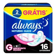 Absorvente Always Noturno Suave com Abas com 16 unidades