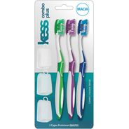 Kess Combo Escova Dental Plus com 3 Escovas, Multicor