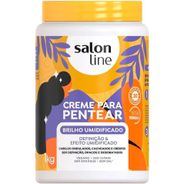 Salon Line, Creme de Pentear, Brilho Umidificado, Vegano - Cabelos Ondulados, Cacheados e Crespos, 1 Kg