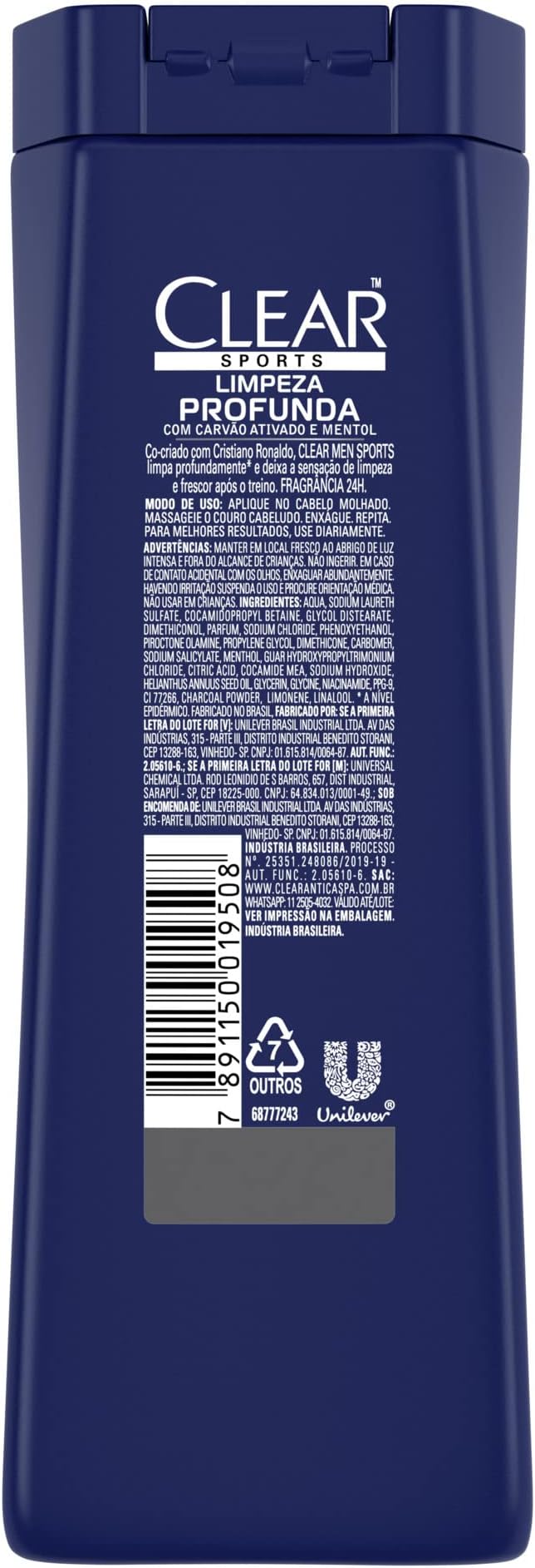 Clear Shampoo Men Limpeza Profunda 200Ml