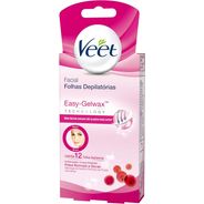 Cera Fria Facial Veet Peles Normais e Secas 12 Folhas