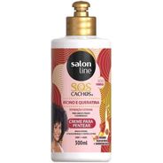 Salon Line, Creme De Pentear, SOS Cachos, Rícino e Queratina, Não Vegano 300Ml