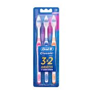 Escova Dental Oral-B Classic 1 2 3 - 3 unidades