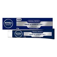 NIVEA MEN Creme De Barbear 2 Em 1 Original Protect 65G, Branco