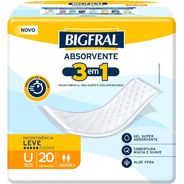 Absorvente para Incontinência Urinária Bigfral Plus Regular Tamanho Único 20 Unidades
