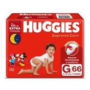 Fralda Huggies Supreme Care Tamanho G - 9 até 12,5kg 66 Unidades