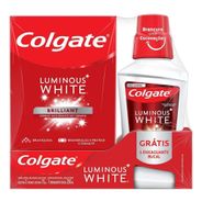 Kit Creme Dental Luminous White + Enxaguante Bucal, Colgate, 250 Ml, 3 Unidades