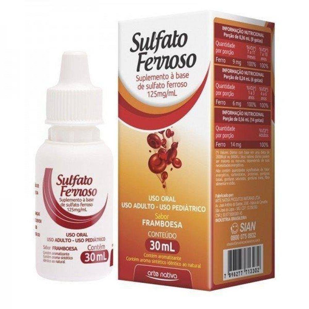 Sulfato Ferroso 125mg/mL 30mL – Sabor Framboesa Infantil