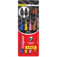 Colgate ZigZag Carvão - Escova Dental, 4 unidades