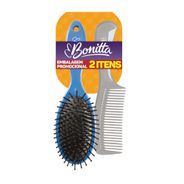 Kit Econômico Médio Escova e Pente, 558BT, Bonitta, Cores Sortidas, 2 itens