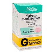 Dipirona Sódica 50Mg/Ml Solução Oral 100Ml Genérico Medley
