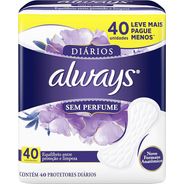 Protetores Diários Always Sem Perfume 40 Unidades