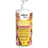 Salon Line, Creme de Pentear, Super Controle, Vegano - Para Cabelos Ondulados, Cacheados e Crespos, 1 L