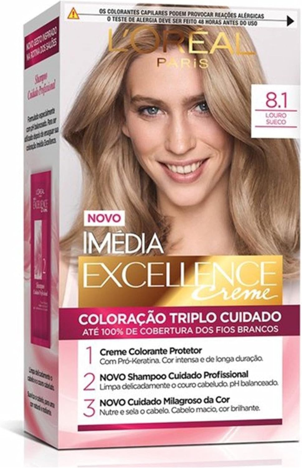 Coloração Imédia Excellence, L'Oréal Paris,8.1 Louro Sueco