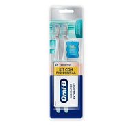 Kit Oral-B Escova Dental Sensitive Indicator Extra Macia + Fio Dental Satin Floss 5m