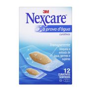 Nexcare Curativos Transparentes, À prova D'água, 12 Unidades