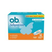O.B. Absorvente Original Super, Branco, Pacote De 10 Unidades (Leve 10 pague 8)