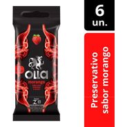 Olla Preservativo Camisinha Sabor Morango, 6 Unidades