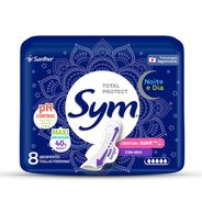 Absorvente Sym Noite & Dia Cobertura Suave Com Abas 8 Unidades