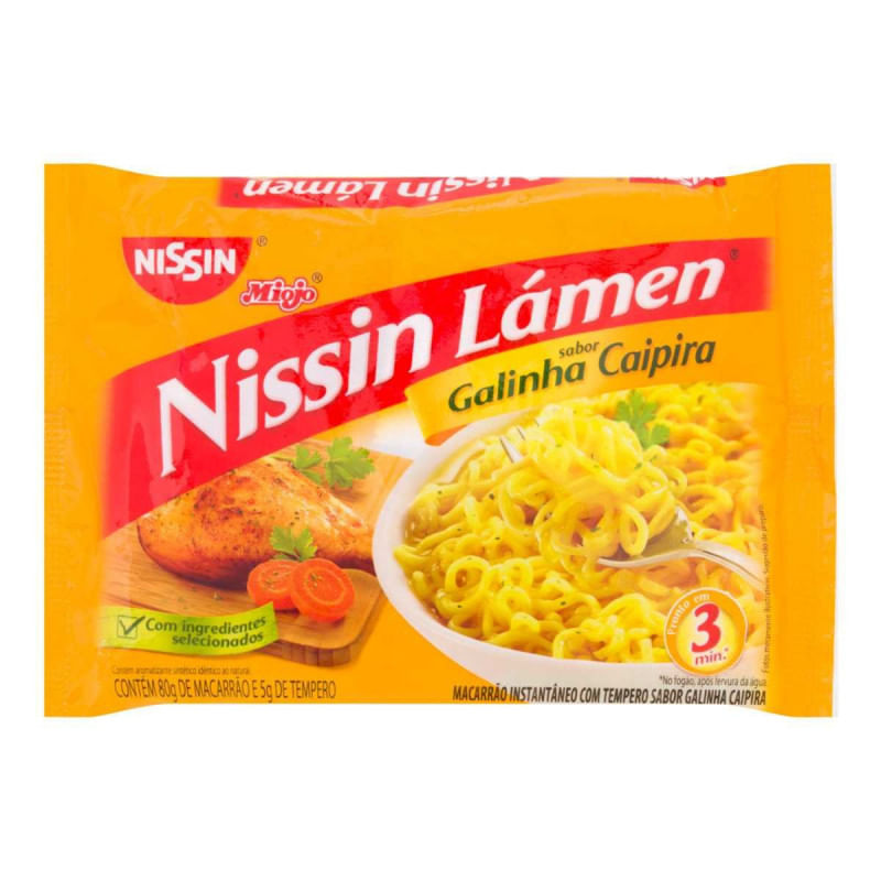 Macarrão Instantâneo Lámen Galinha Caipira Nissin Miojo 85g