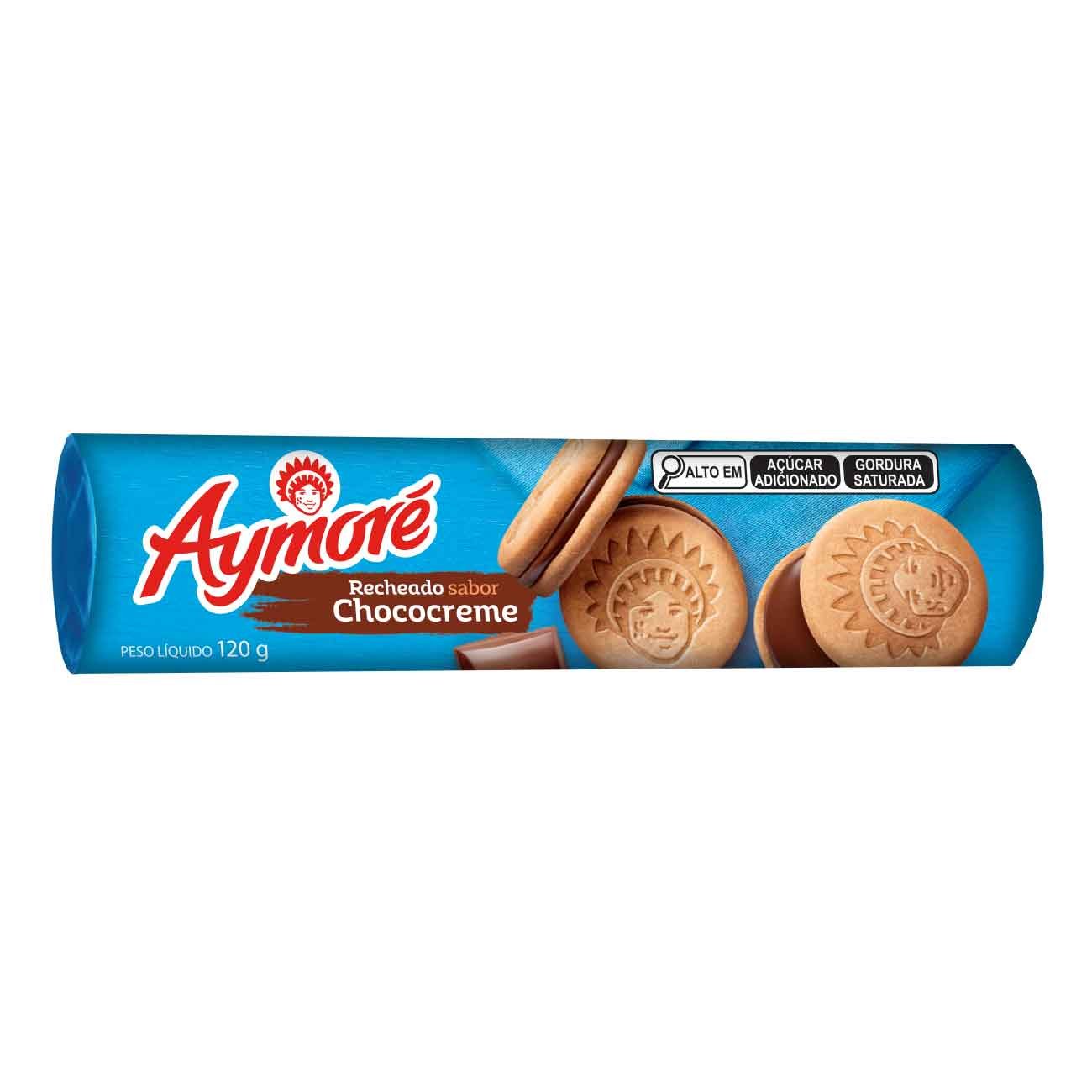 Biscoito Aymoré Recheado Chocolate 120 g – Duplo Sabor