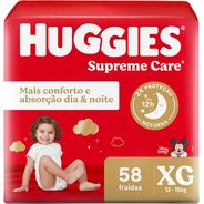 Fralda Huggies Supreme Care Unissex XG 58 Unidades