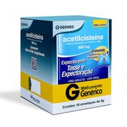 Acetilcisteína 600mg Granulado Sabor Laranja 16 envelopes Germed