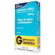 Naproxeno Sódico 550mg 10 Comprimidos Neo Química