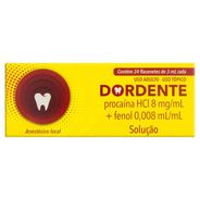 Dordente Procaína 8mg Solução 3ml