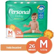 Personal Fralda Baby Protect & Sec M Jumbo, 26 unidades