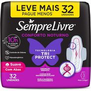 Sempre Livre Absorvente Externo Noturno Plus Noite e Dia Suave 32unidades Embalagem pode variar