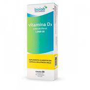 Vitamina D3 1.000UI 30 Cápsulas Biolab
