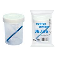 Coletor Universal 3B Pote Cristal Tampa Branca N.6 Jb. Lab 50ml