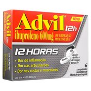 Advil 12H Ibuprofeno 600mg 6 Comprimidos