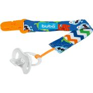 Buba Monstrinho Prendedor de Chupeta, Azul/Laranja