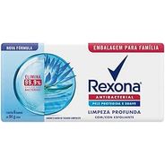 Sabonete em Barra Antibacterial Rexona Limpeza Profunda Envoltório 6 Unidades de 84g Cada