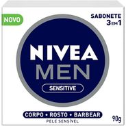 Sabonete em Barra Nivea Sensitive Men 3 em 1 90g