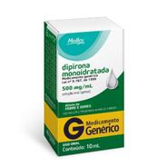 Dipirona Monoidratada 500mg/ml Solução Oral 10ml Medley Genérico