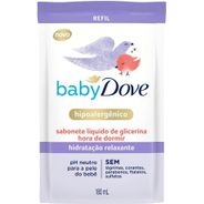Sabonete Líquido de Glicerina Hidratação Relaxante Hora de Dormir Sachê 180ml Refil, Baby Dove