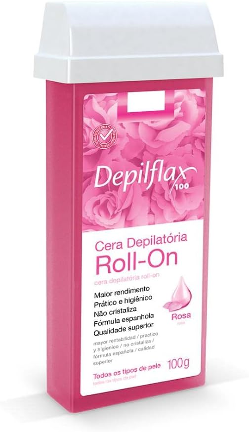Cera Depilatória Roll-On Rosa Depilflax