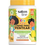 Salon Line, Creme para Pentear, Melão, Cachinhos Poderosos, Vegano - Para Cabelos Ondulados, Cacheados e Crespos, Salon