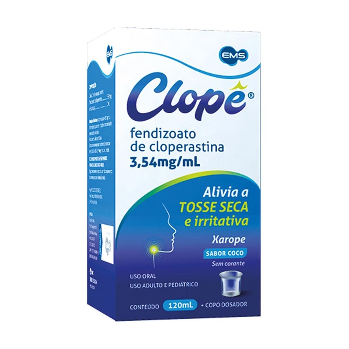 Clopê Cloridrato de Cloperastina 3,54mg/ml Sabor Coco Xarope 120ml