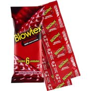Blowtex Preservativo Morango Com 6 Unidades Vermelho