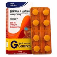 Dipirona 500mg + Cafeína 65mg 16 comprimidos Neo Química Genérico