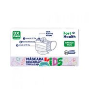 Máscara Descartavel Infantil Tripla Camada Cx 50 Unidades Fort Health Kids - Fortflex