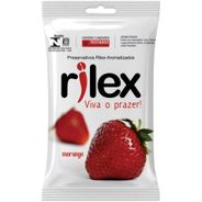 Preservativo Rilex - Com Aroma de Morango - 3 Unidades, Rilex