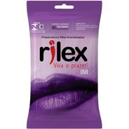 Preservativo Rilex Uva com 3 Unidades