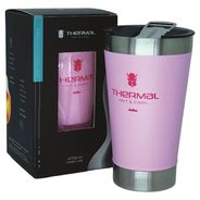Copo Thermal Com Tampa Rosa 473ML