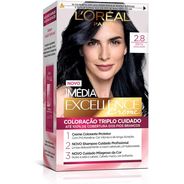 Tintura Permanente Imédia Excellence Creme 2.8 Preto Extra Profundo com 1 unidade
